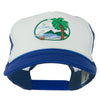 Fishing Beach Seagulls Embroidered Foam Mesh Back Cap