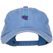 Mini Grapes Embroidered Unstructured Washed Cap