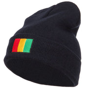 Guinea Flag Embroidered Long Beanie