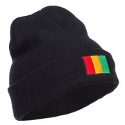 Guinea Flag Embroidered Long Beanie