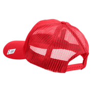 Marines Veteran Embroidered 6 Panel Structured Cotton Twill Mesh Cap Made in USA - Red OSFM