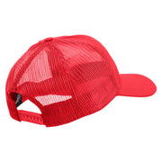 Marines Veteran Embroidered 6 Panel Structured Cotton Twill Mesh Cap Made in USA - Red OSFM