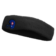 American Independence Day Helmet Embroidered Head Band (Terry) - Black OSFM