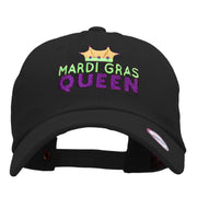 Mardi Gras Queen Embroidered Unstructured Cotton Twill Washed Cap