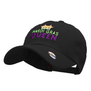 Mardi Gras Queen Embroidered Unstructured Cotton Twill Washed Cap