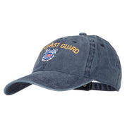 US Coast Guard Logo Embroidered Washed Cotton Twill Cap