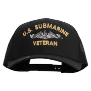 Licensed US Submarine Veteran Embroidered Retro Trucker Cap - Black OSFM