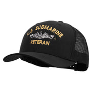 Licensed US Submarine Veteran Embroidered Retro Trucker Cap - Black OSFM