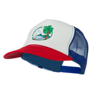 Fishing Beach Seagulls Embroidered Foam Mesh Back Cap