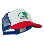 Fishing Beach Seagulls Embroidered Foam Mesh Back Cap