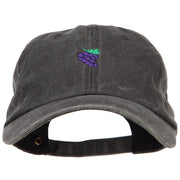 Mini Grapes Embroidered Unstructured Washed Cap