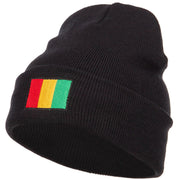 Guinea Flag Embroidered Long Beanie