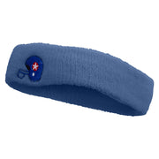 American Independence Day Helmet Embroidered Head Band (Terry) - Lt-Blue OSFM