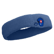 American Independence Day Helmet Embroidered Head Band (Terry) - Lt-Blue OSFM