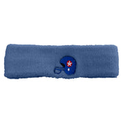 American Independence Day Helmet Embroidered Head Band (Terry) - Lt-Blue OSFM