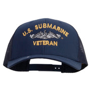Licensed US Submarine Veteran Embroidered Retro Trucker Cap - Navy OSFM