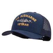 Licensed US Submarine Veteran Embroidered Retro Trucker Cap - Navy OSFM