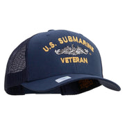 Licensed US Submarine Veteran Embroidered Retro Trucker Cap - Navy OSFM