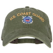 US Coast Guard Logo Embroidered Washed Cotton Twill Cap