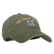 US Coast Guard Logo Embroidered Washed Cotton Twill Cap