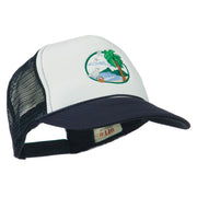 Fishing Beach Seagulls Embroidered Foam Mesh Back Cap