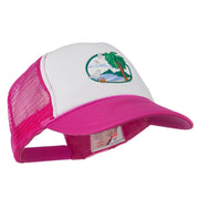 Fishing Beach Seagulls Embroidered Foam Mesh Back Cap