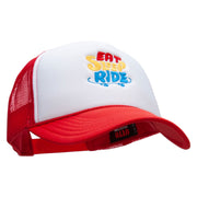 Eat Sleep Ride Embroidered Foam Panel Mesh Snapback