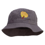 Sauce Tree Embroidered Bucket Hat - Charcoal OSFM