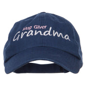 Hug Giver Grandma Embroidered Low Cap