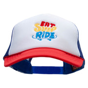 Eat Sleep Ride Embroidered Foam Panel Mesh Snapback