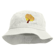 Sauce Tree Embroidered Bucket Hat - White OSFM