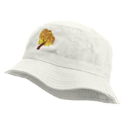 Sauce Tree Embroidered Bucket Hat - White OSFM