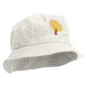 Sauce Tree Embroidered Bucket Hat - White OSFM