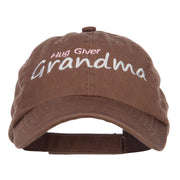 Hug Giver Grandma Embroidered Low Cap