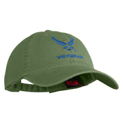 US Air Force Wing with Veteran Embroidered Pigment Dyed Cap - Olive OSFM