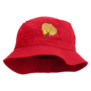 Sauce Tree Embroidered Bucket Hat - Red OSFM