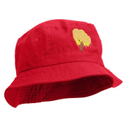 Sauce Tree Embroidered Bucket Hat - Red OSFM