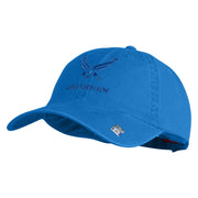 US Air Force Wing with Veteran Embroidered Pigment Dyed Cap - Royal OSFM