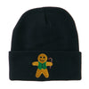 Gingerbread Man with Candy Cane Embroidered Beanie