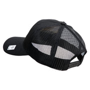 US Marine Corps Seal Embroidered 6 Panel Structured Cotton Twill Mesh Cap Made in USA - Black OSFM