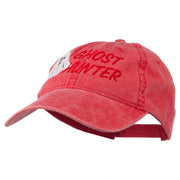 Halloween Ghost Hunter Embroidered Washed Dyed Cap