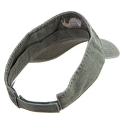 Realistic Snail Embroidered Washed Pigment Dyed Cotton Twill Visor - Olive OSFM