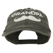 Grandpa Mustache Embroidered Washed Pigment Dyed Cap