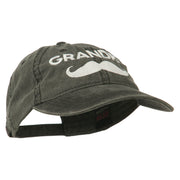 Grandpa Mustache Embroidered Washed Pigment Dyed Cap