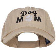 Dog Mom Words with Paw Embroidered Cotton Cap