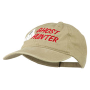 Halloween Ghost Hunter Embroidered Washed Dyed Cap