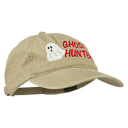 Halloween Ghost Hunter Embroidered Washed Dyed Cap