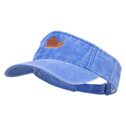 Realistic Snail Embroidered Washed Pigment Dyed Cotton Twill Visor - Royal OSFM