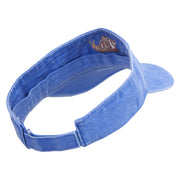 Realistic Snail Embroidered Washed Pigment Dyed Cotton Twill Visor - Royal OSFM