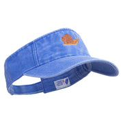 Realistic Snail Embroidered Washed Pigment Dyed Cotton Twill Visor - Royal OSFM